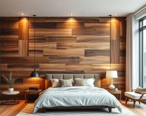 Drewniana ściana w sypialni: inspiracje, materiały i styl aranżacji