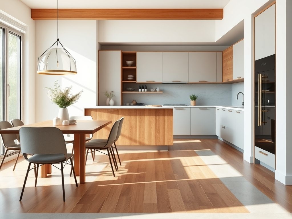 Podłoga w kuchni z aneksem: jak połączyć funkcjonalność i estetykę bez kompromisów